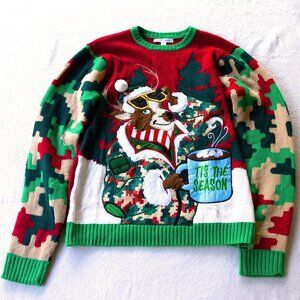 Reindeer Ugly Christmas Sweater | Holiday | Camo